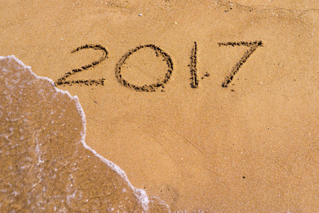 figures 2017 closeup on the sandy coast and small water of a sea wave