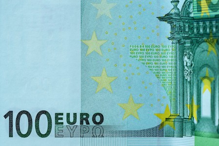 abstract banknote fragment hundred euros for financial background or for wallpaperの写真素材