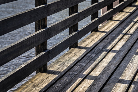 abstract fragment closeup of a part of the wooden bridgeの写真素材
