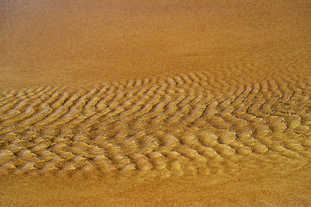 abstract corrugated texture of a sandy bottom with water ripples for a natural landscape background