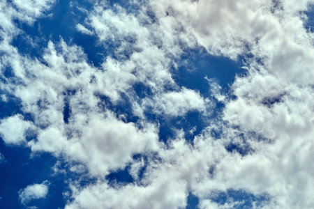White clouds in blue sky for natural background
