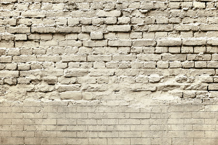abstract coarse retro brick texture for vintage and loft background of beige toneの写真素材