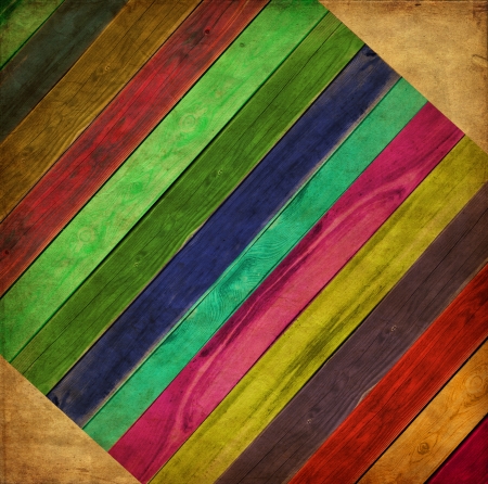 Vintage Colorful wooden wallの写真素材