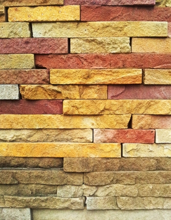 Colorful cut stone wallの写真素材