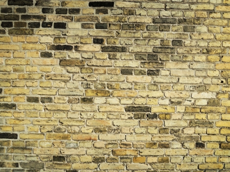 Dark yellow brick wallの写真素材