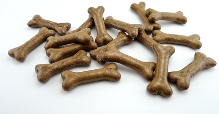 Dog food biscuit shaped like bonesの写真素材