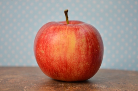 Apple on old bookの写真素材