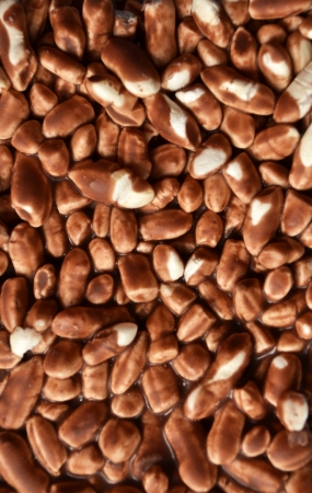 A macro shot of rice chocolateの写真素材