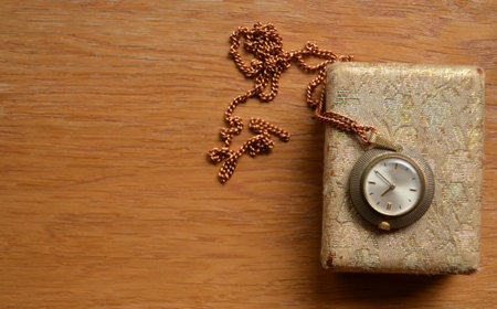 Vintage watch on old box