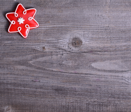 Christmas star on wooden backgroundの写真素材