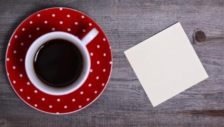 Blank Paper ready for your own text on woodenの写真素材