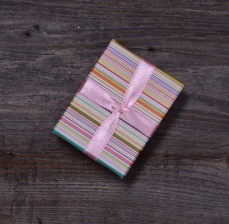 Small box on wooden backgroundの写真素材