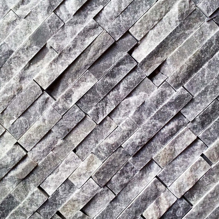 Black diagonal stone wallの写真素材