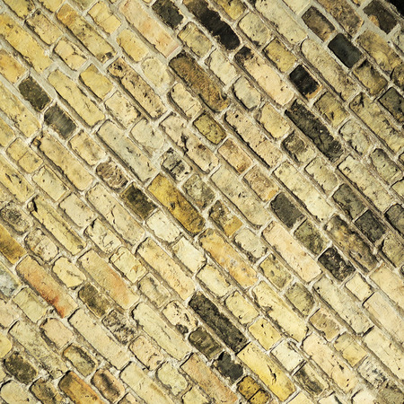 Old diagonal brick wallの写真素材