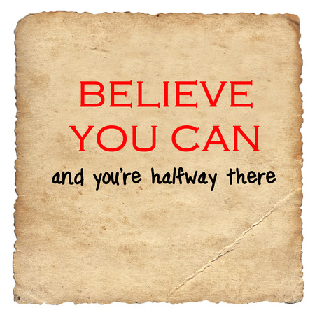 Inspirational motivating quote on old paper backgroundの写真素材