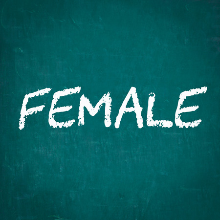 FEMALE written on chalkboardの写真素材