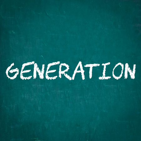 GENERATION written on chalkboardの写真素材