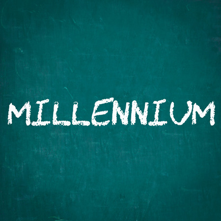 MILLENNIUM written on chalkboardの写真素材