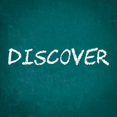 DISCOVER written on chalkboardの写真素材
