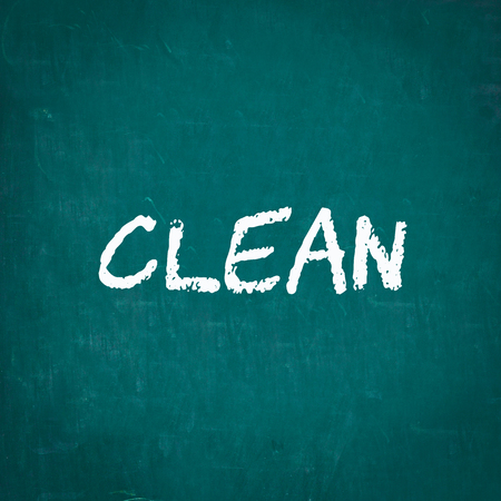 CLEAN written on chalkboardの写真素材