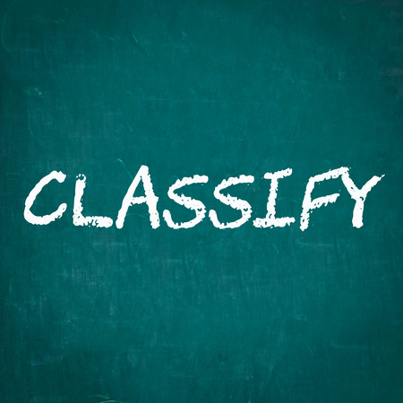 CLASSIFY written on chalkboardの写真素材