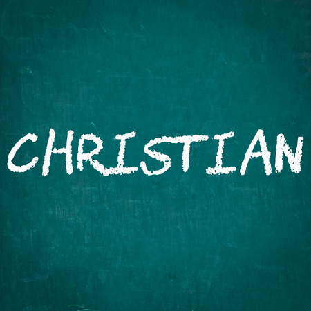 CHRISTIAN written on chalkboardの写真素材