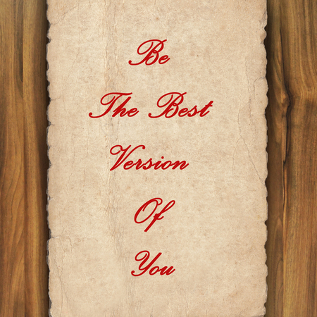 Inspirational quote on  grunge paper against wood backgroundの写真素材
