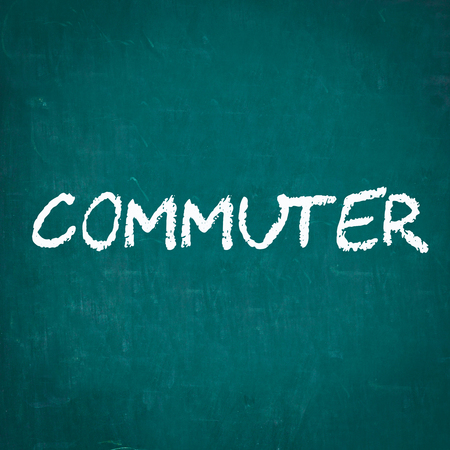 COMMUTER written on chalkboardの写真素材