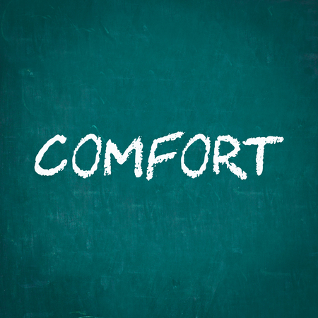 COMFORT written on chalkboardの写真素材