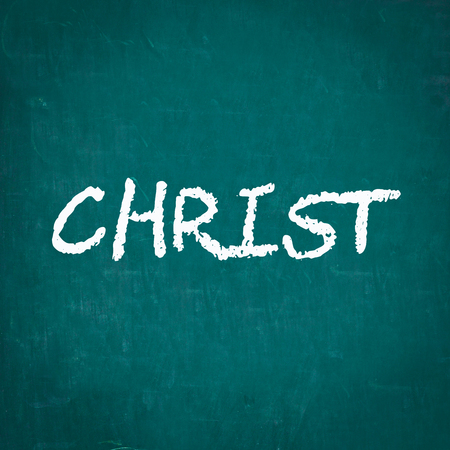 CHRIST written on chalkboardの写真素材