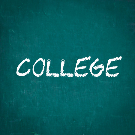 COLLEGE written on chalkboardの写真素材