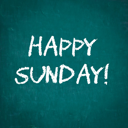 HAPPY SUNDAY written on chalkboardの写真素材