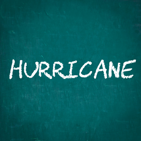 HURRICANE written on chalkboardの写真素材