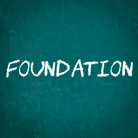 FOUNDATION written on chalkboardの写真素材