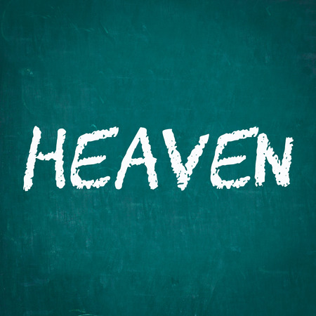 HEAVEN written on chalkboardの写真素材