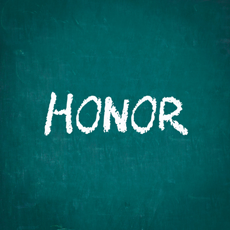 HONOR written on chalkboardの写真素材