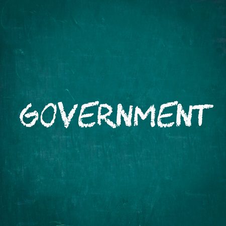 GOVERNMENT written on chalkboardの写真素材