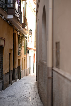 empty narrow streetの写真素材