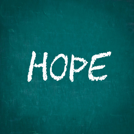 HOPE written on chalkboardの写真素材
