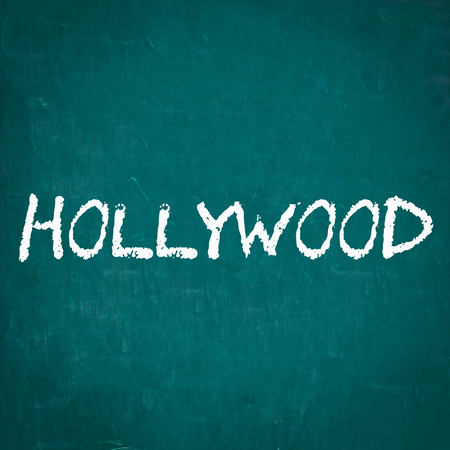HOLLYWOOD written on chalkboardの写真素材