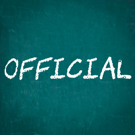 OFFICIAL written on chalkboardの写真素材