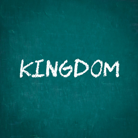 KINGDOM written on chalkboardの写真素材