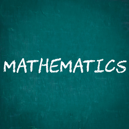 MATHEMATICS written on chalkboardの写真素材