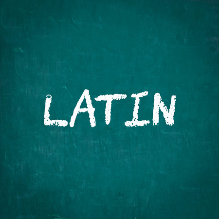 LATIN written on chalkboardの写真素材