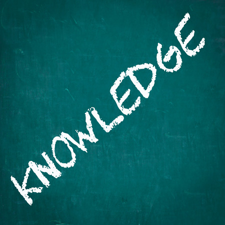 KNOWLEDGE written on chalkboardの写真素材
