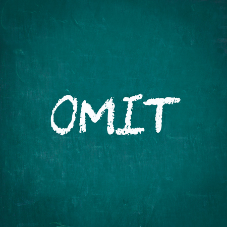 OMIT written on chalkboardの写真素材