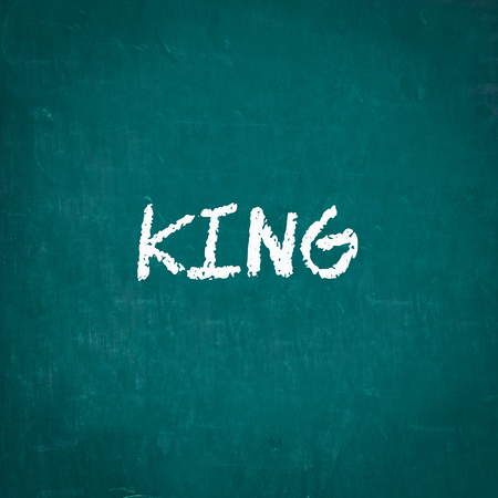 KING written on chalkboardの写真素材