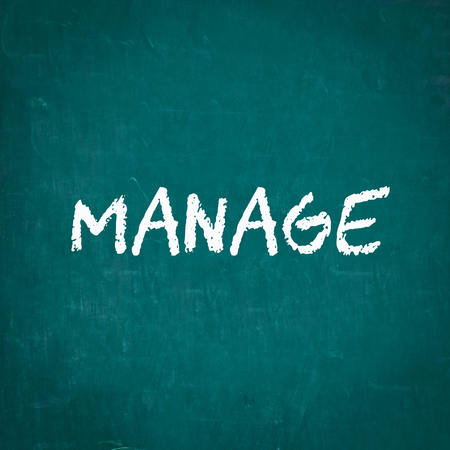 MANAGE written on chalkboardの写真素材