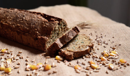 Fresh bread on table