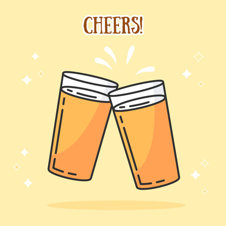 CHEERS beers logo design.Lager glasses logo postのイラスト素材